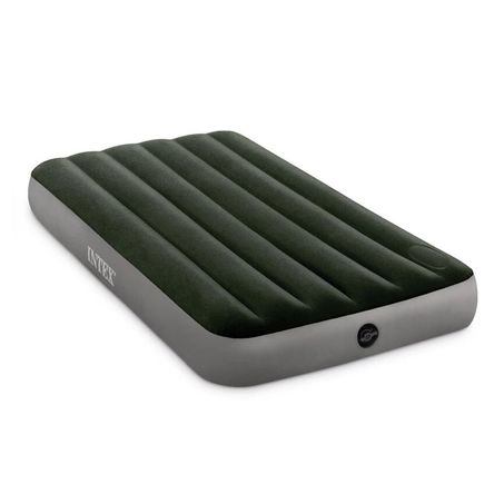 Colchón Inflable 1.5 Plazas Verde con Inflador de Pie Intex