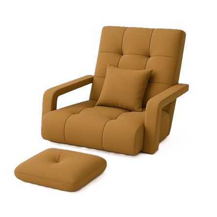 Silla Perezosa de Relajación con Posa Pie Caqui