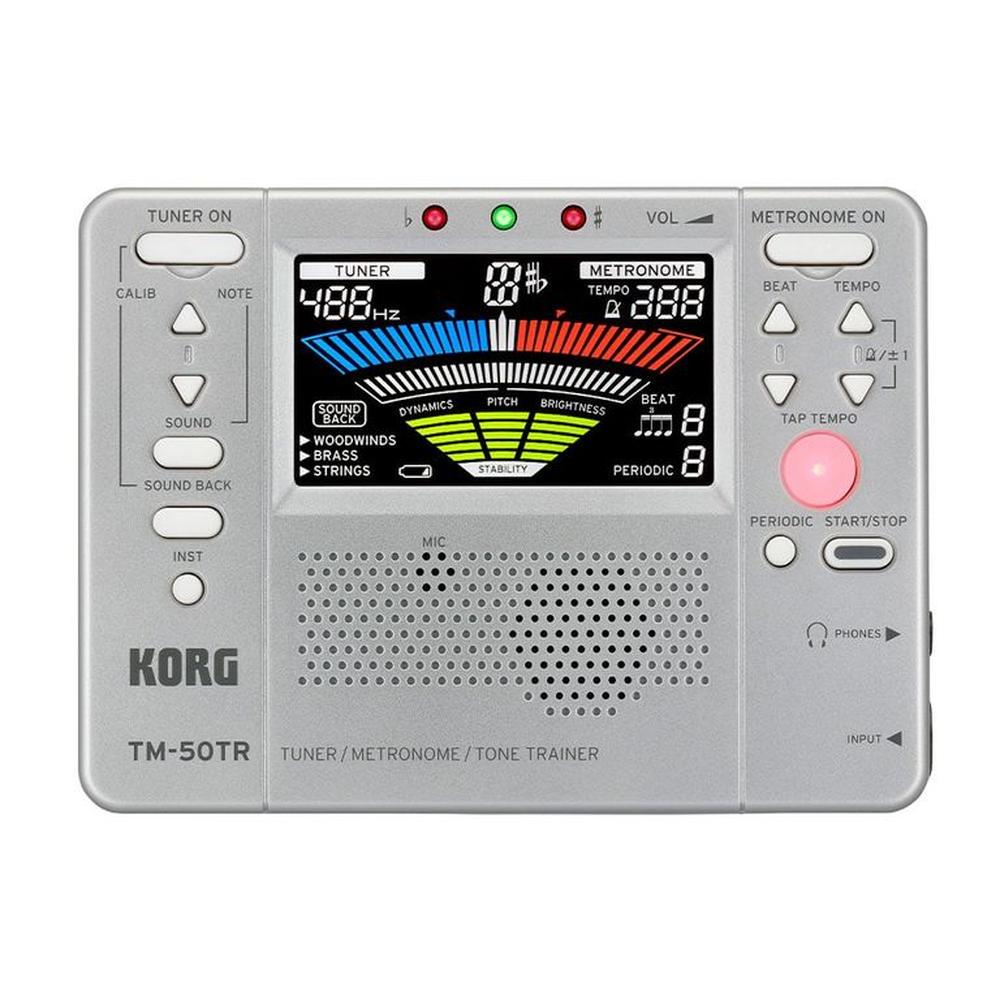 Afinador Con Metrónomo Plateado KORG TM-50TR-SL Afinador Con Metrónomo Plateado KORG TM-50TR-SL