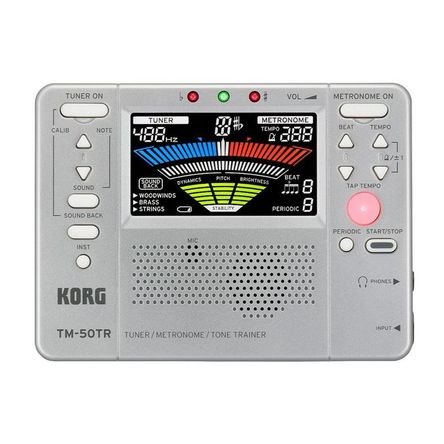 Afinador Con Metrónomo Plateado KORG TM-50TR-SL Afinador Con Metrónomo Plateado KORG TM-50TR-SL