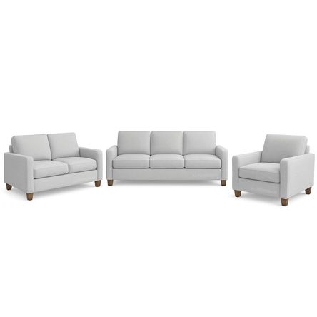 Juego de Sala 3 2 1 Emma Gris Claro - Tapiz Antifluido Juego de Sala 3 2 1 Emma Gris Claro - Tapiz Antifluido