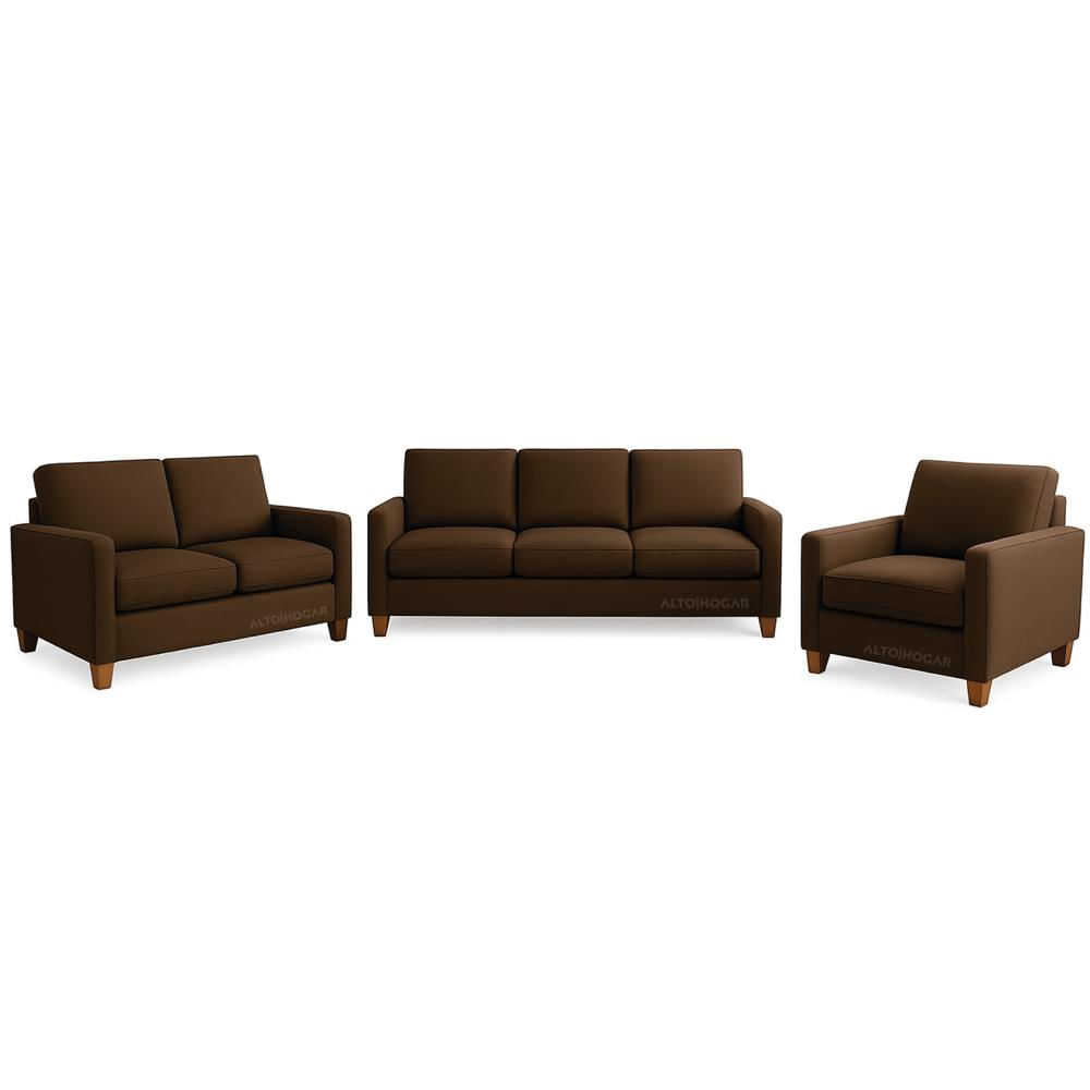 Juego de Sala 3 2 1 Emma Marrón - Tapiz Antifluido