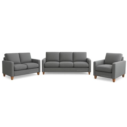 Juego de Sala 3 2 1 Emma Gris Oscuro - Tapiz Antifluido