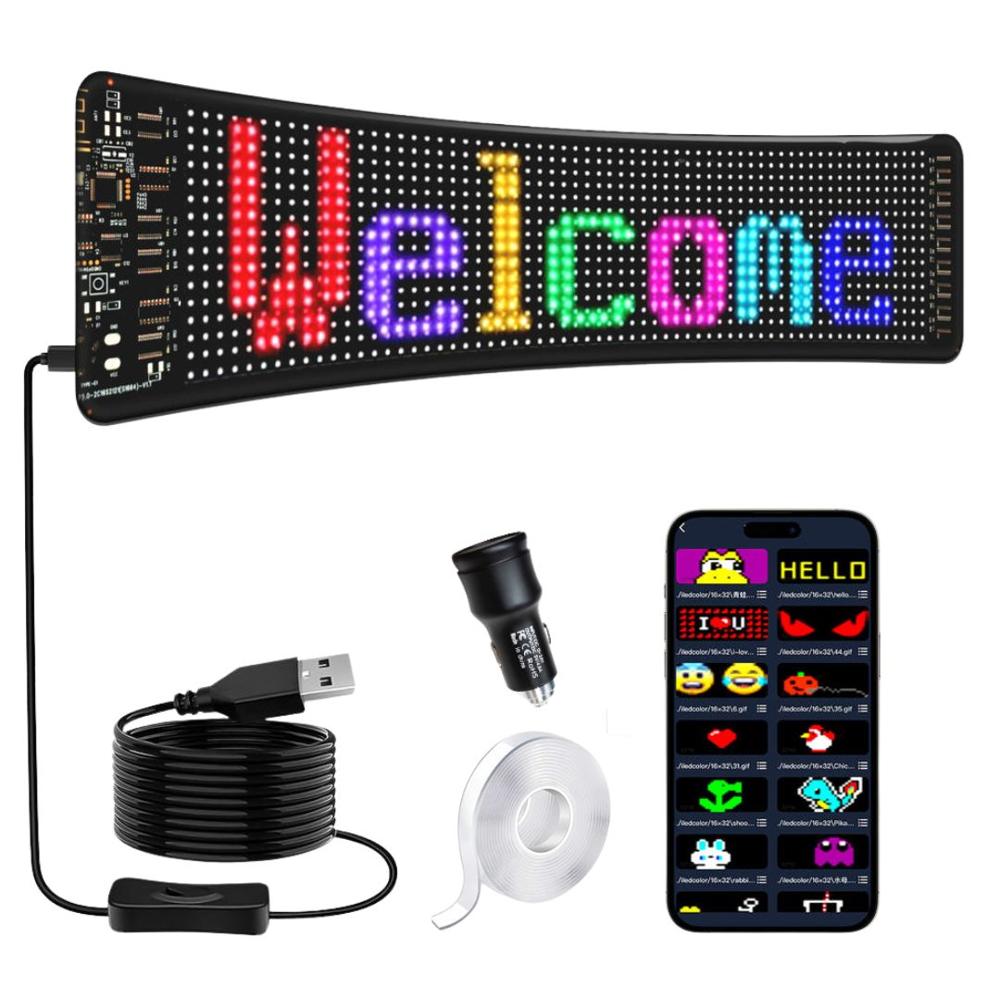 Letrero LED Programable con App Bluetooth USB-C IP66 73×12cm LED-S16128 Letrero LED Programable con App Bluetooth USB-C IP66 73×12cm LED-S16128