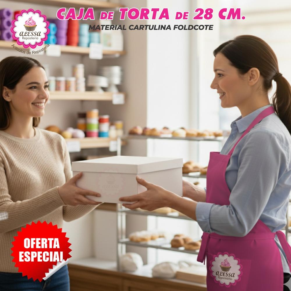 50 Cajas de Torta de 28 cm. para Repostería