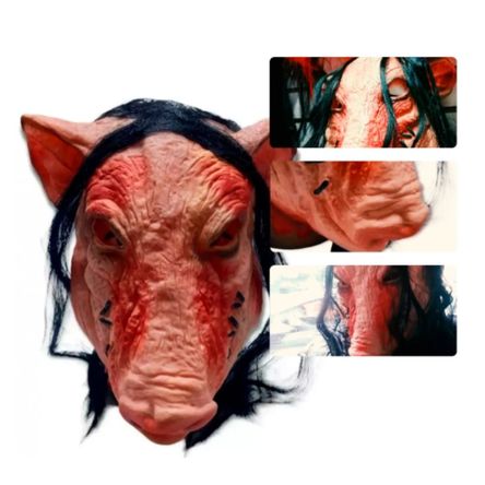 Máscara de Latéx Chancho con Cabello Máscara de Latéx Chancho con Cabello