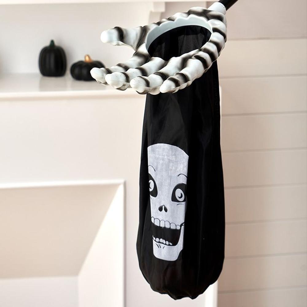 Pack x12 Mano Recolectora Calavera Negro Halloween Vela