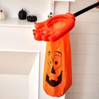 Pack x12 Mano Recolectora Calabaza Naranja Halloween Velas