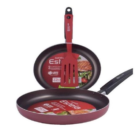 Set de Sartenes Facusa Roja 24cm y 18 cm rojo Set de Sartenes Facusa Roja 24cm y 18 cm rojo