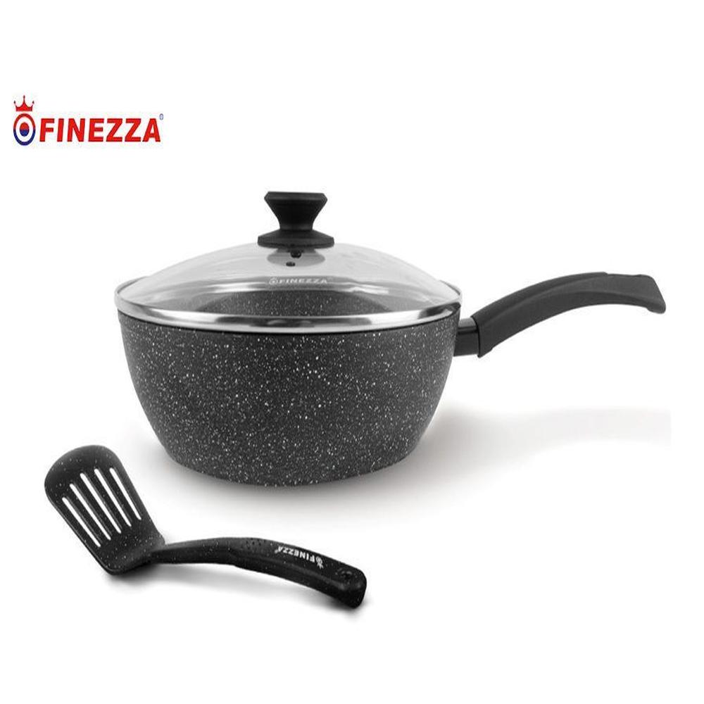 Sarten con Tapa 28 cm con espatula Roca Volcanica Finezza Gris oscuro Sarten con Tapa 28 cm con espatula Roca Volcanica Finezza Gris oscuro