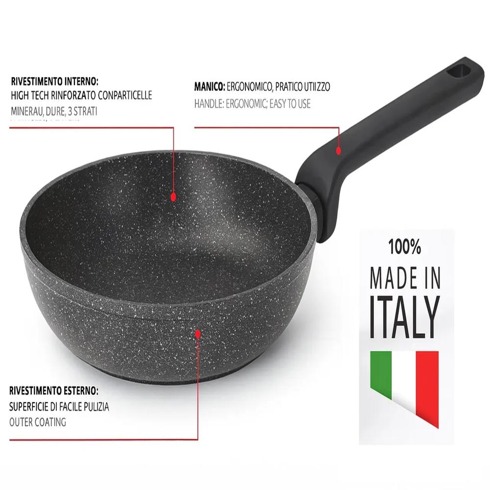 Sarten Italiana Roca Volcánica 24 cm Gris oscuro Sarten Italiana Roca Volcánica 24 cm Gris oscuro