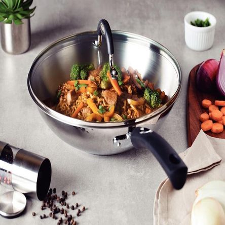 Sarten Tramontina Wok con Tapa acero Sarten Tramontina Wok con Tapa acero