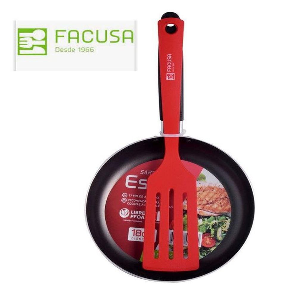 Sartenes Facusa Roja 24cm con Espatula