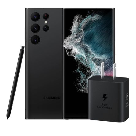 Celular Samsung Galaxy S22 Ultra 5G 256GB Negro con Cargador USB-C 25W Celular Samsung Galaxy S22 Ultra 5G 256GB Negro con Cargador USB-C 25W