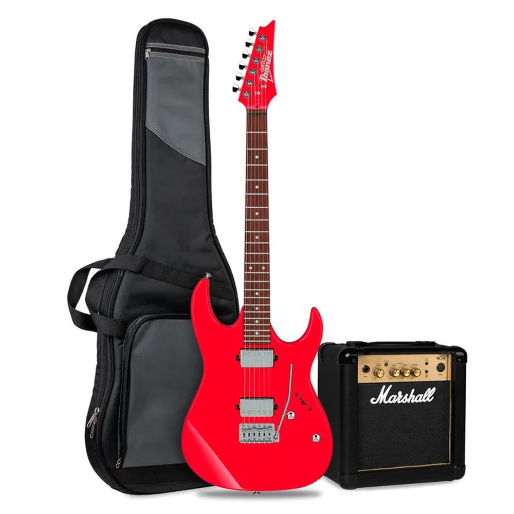 Guitarra Eléctrica Ibanez GRX120SP-VRD con Amplificador Marshall MG10