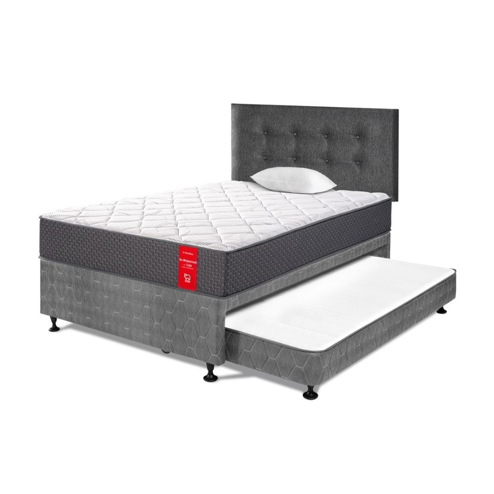 Dormitorio Divan Su Majestad de lujo 1.5 Plazas Charcoal Paraiso