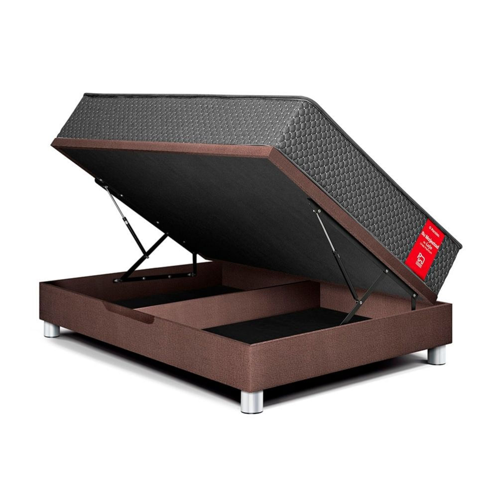 Cama Boxet Su Majestad 1.5 Plazas Chocolate Paraiso