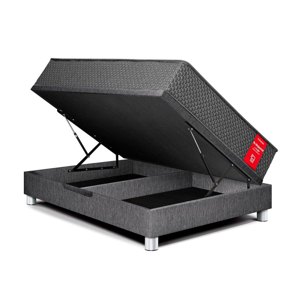 Cama Boxet Su Majestad 1.5 Plazas Gris Paraiso