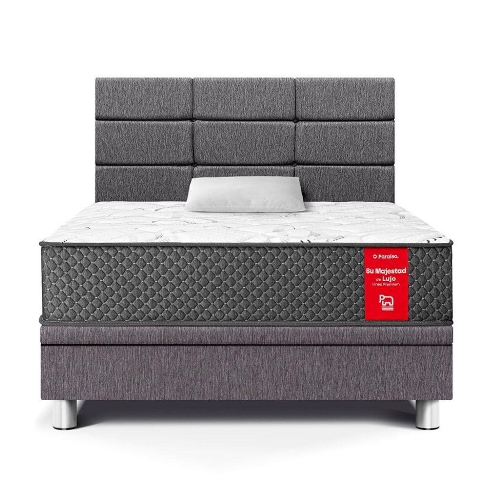 Dormitorio Boxet Blocks Su Majestad 1.5 Plazas Gris Paraiso