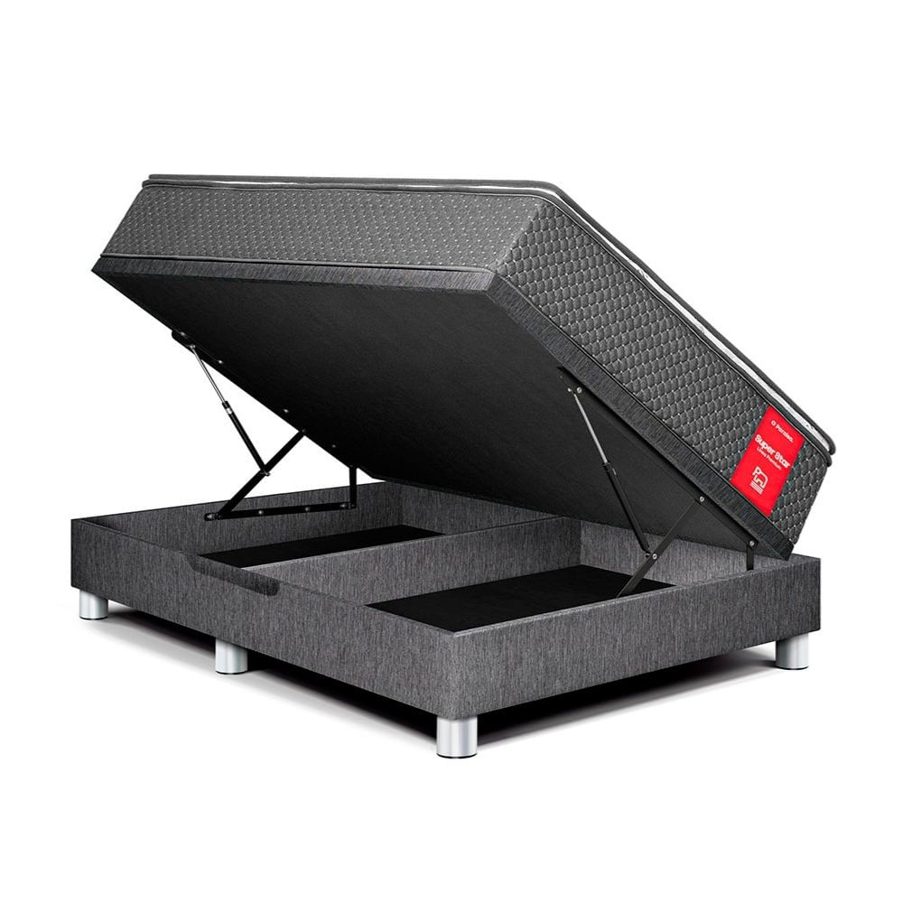 Cama Boxet Super Star Queen Gris Paraiso
