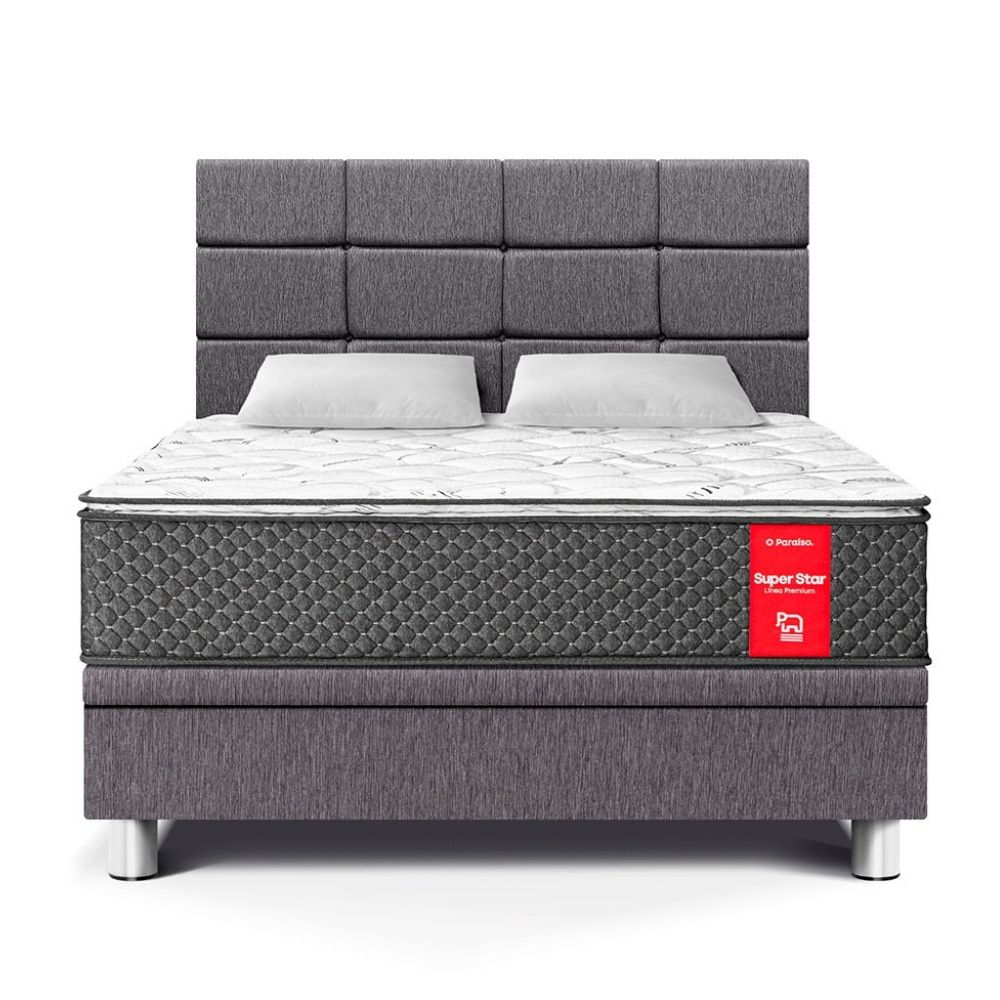 Dormitorio Boxet Blocks Super Star 2 Plazas Gris Paraiso