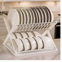 Escurridor De Platos Con Diseño En X Color Blanco