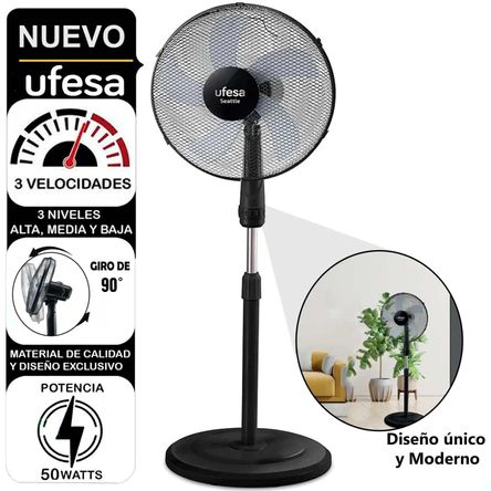 Ventilador de pedestal Ufesa Seattle 16 pulgadas 50W Ventilador de pedestal Ufesa Seattle 16 pulgadas 50W