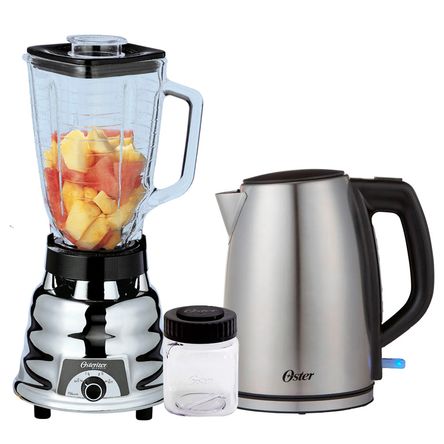 Combo Licuadora Clasica Oster 250-22 mas Hervidor de acero BVSTKT673SS