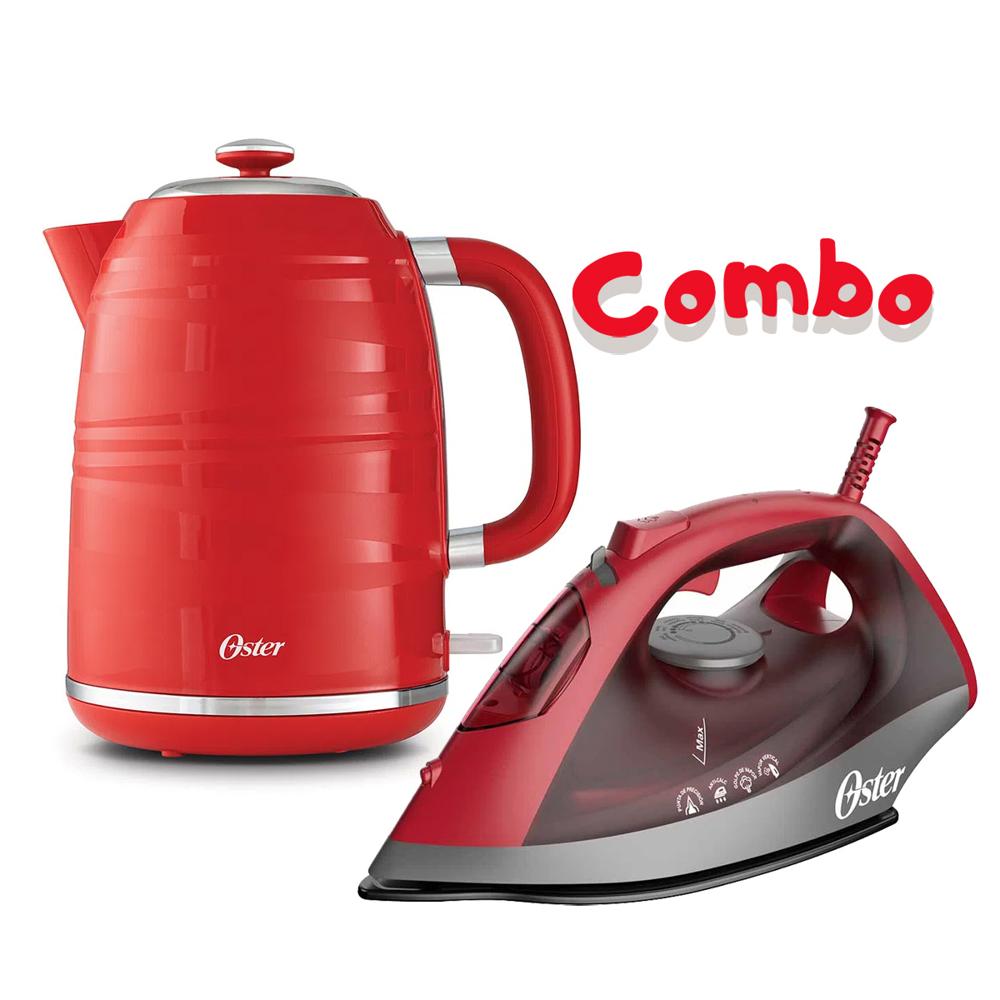 Combo Plancha de vapor Oster mas Hervidor Electrico Oster BVSTKT4177R
