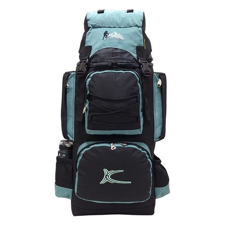 Mochila Campera Kengar Modelo N.4 Negro - Verde Jade Mochila Campera Kengar Modelo N.4 Negro - Verde Jade