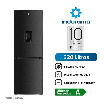 REFRIGERADORA INDURAMA 320 L NEGRO BOTTOM FREEZER NO FROST RI-639DN Negro REFRIGERADORA INDURAMA 320 L NEGRO BOTTOM FREEZER NO FROST RI-639DN Negro
