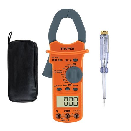 Multímetro Digital Pinza Amperimetra con Gancho 10404 con Probador Piloto Truper Multímetro Digital Pinza Amperimetra con Gancho 10404 con Probador Piloto Truper