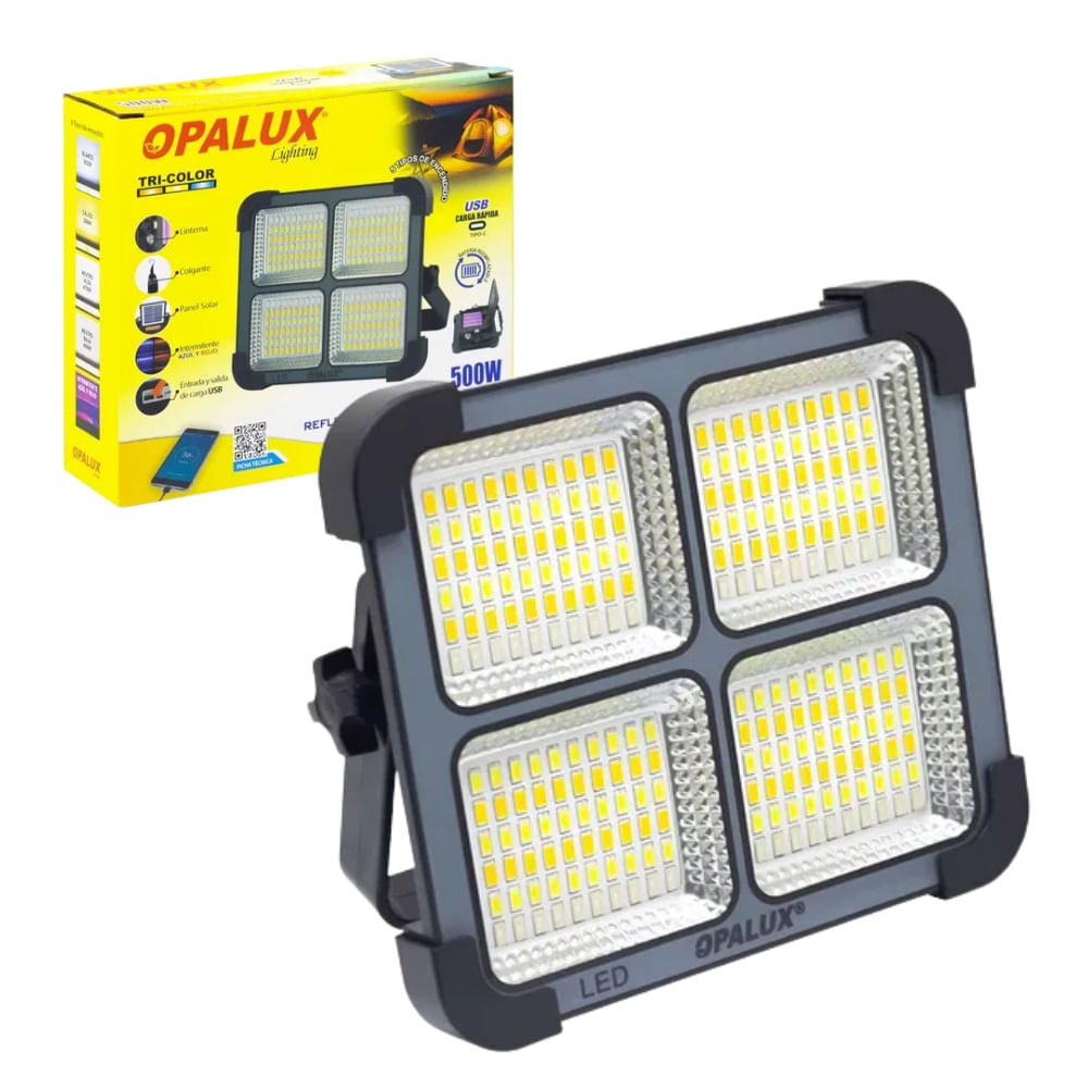 Reflector Soltar Led y Power Bank 4800 mAh 500W OP-FSF500NG Reflector Soltar Led y Power Bank 4800 mAh 500W OP-FSF500NG