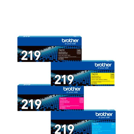Kit de Tóner Brother TN 219 Original Negro  Cian  Magenta y Amarillo