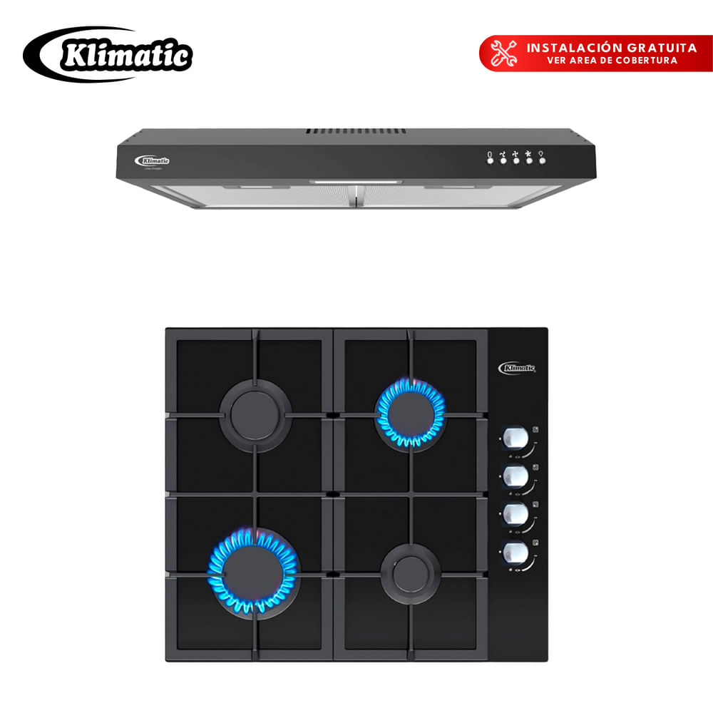 Combo Klimatic: Cocina Encimera Zeta + Campana Vento A