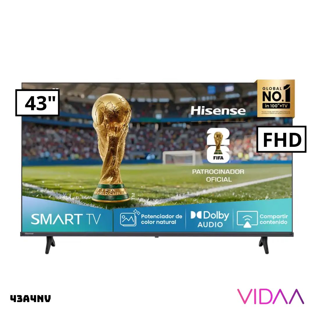 TELEVISOR HISENSE 43 FHD SMART TV VIDAA MODELO 2025 - 43A4NV
