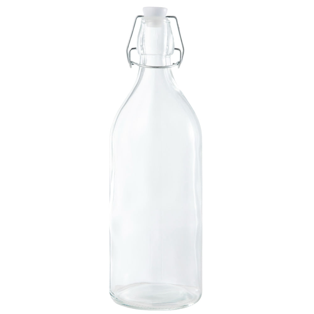 Botella DECO HOME Vidrio C/Tapa 1L