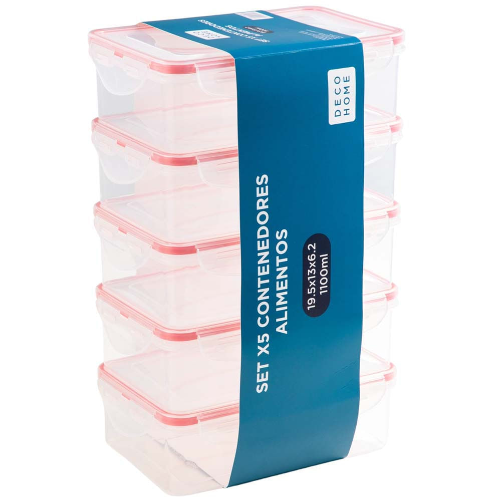 Set DECO HOME x5 Contenedores Alimentos
