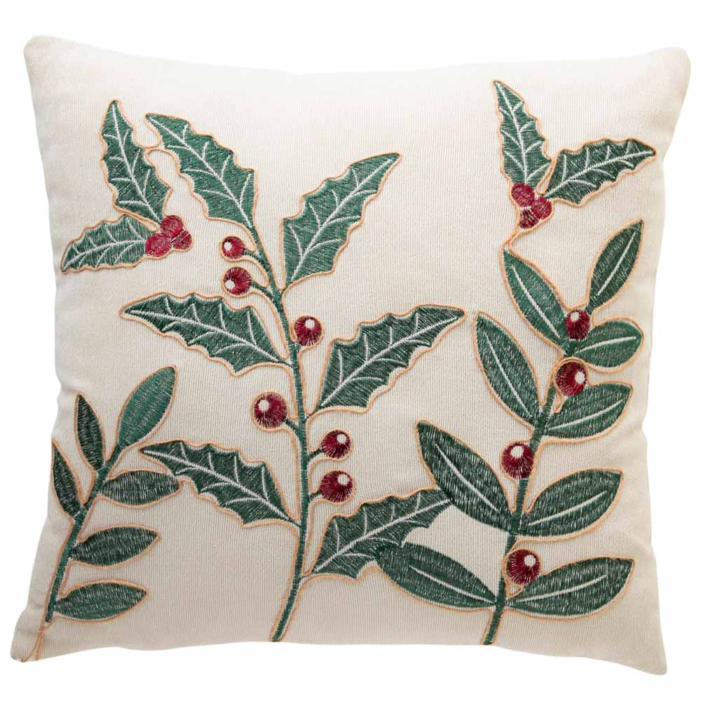 Cojín DECO HOME Ramas 40x40cm Feliz Navidad