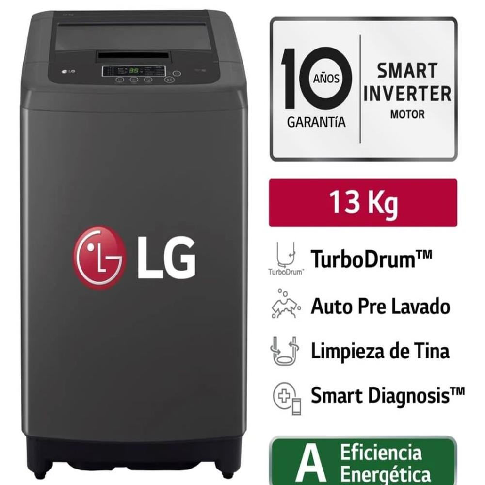 LAVADORA LG CARGA SUPERIOR 13 KG WT13BPBK TURBODRUM NEGRO CLARO