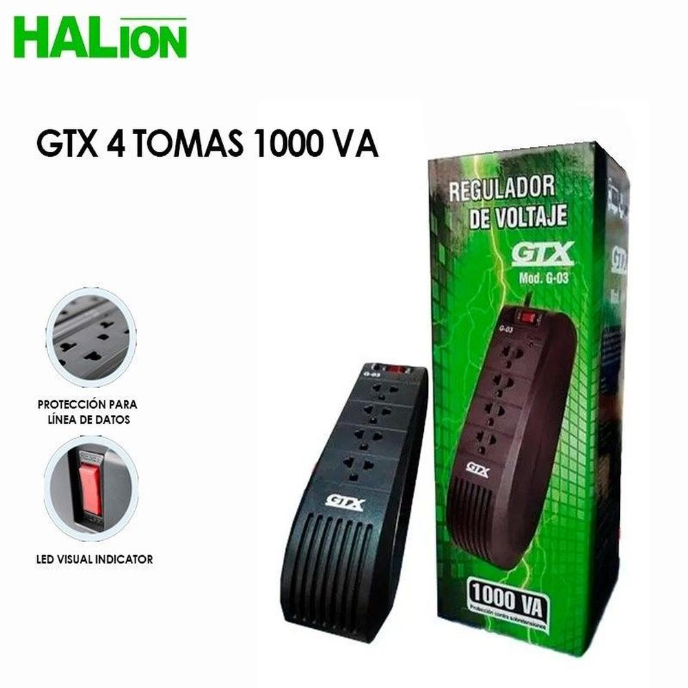 Regulador de Voltaje GTX Mod. G-03  4 tomas - 1000VA AVR