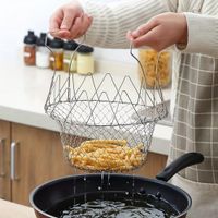 Canastilla Escurridora Para Frituras y Verduras De Acero Inoxidable