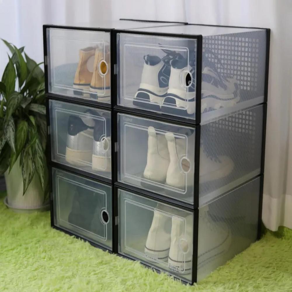 Pack x 6 Cajas Organizadoras De Zapatos Con Ventilación - Negro