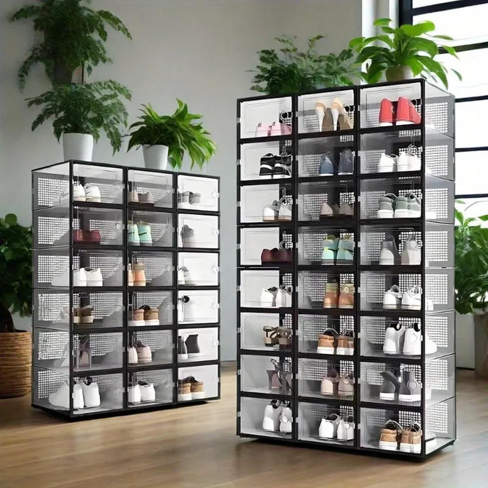 Set x 36 Cajas Organizador De Zapatos Con Ventilación - Negro