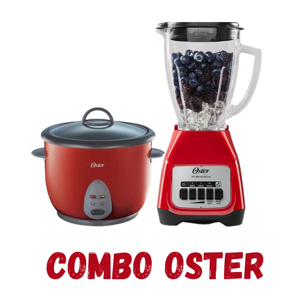 Combo OSTER Licuadora  BLSTKAG-RBP y Olla Arrocera CKSTRC1700R ROJO