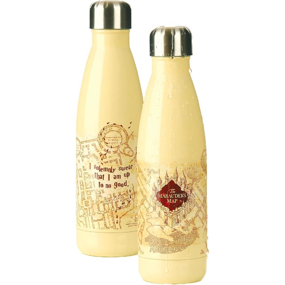 Paladone Harry Potter Mapa del Merodeador, botella de agua metálica 500 ml oficial