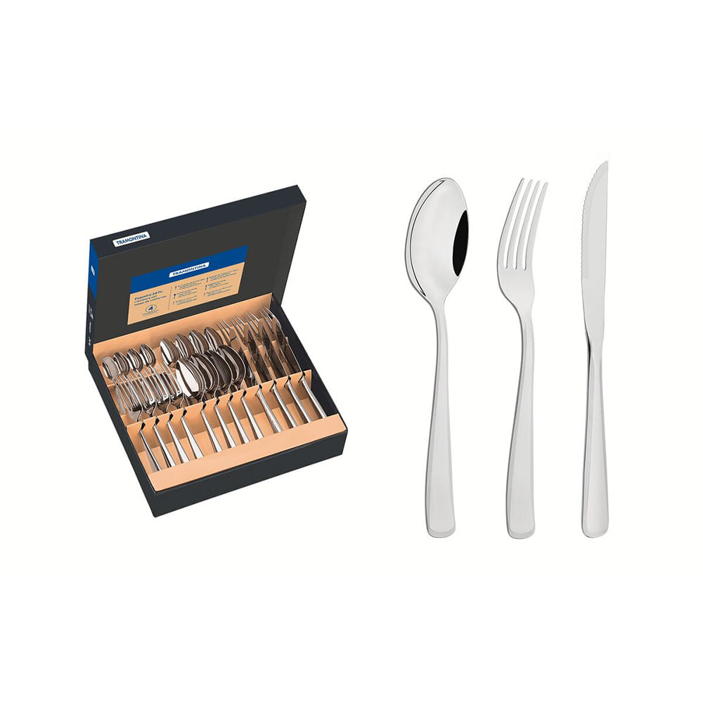 JUEGO DE CUBIERTOS TRAMONTINA 24 PIEZAS PACIFIC 66962124