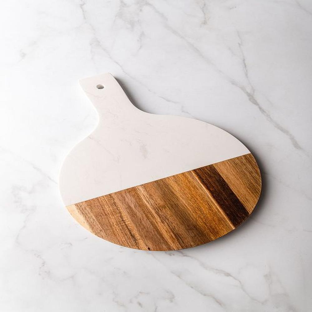 Tabla Redonda de Acacia y Marmol