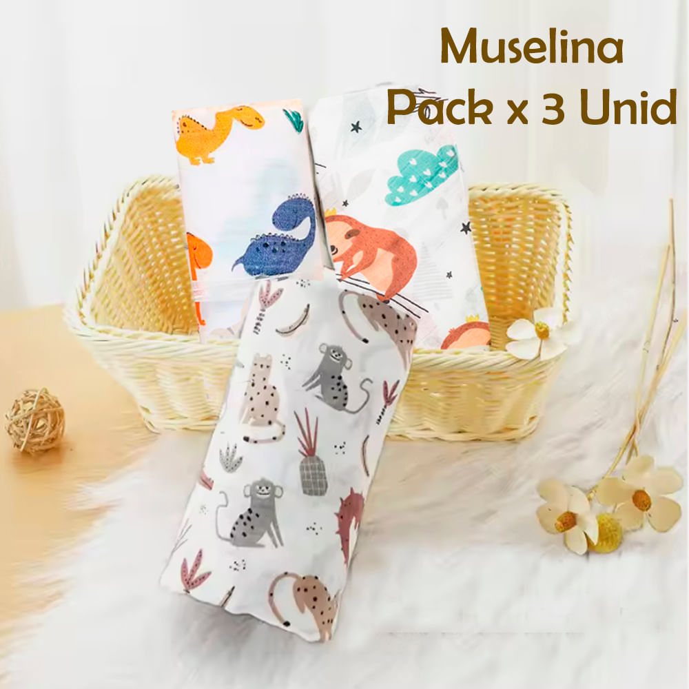 Manta Muselina para Bebé Pack x 3 Unidades SMT41