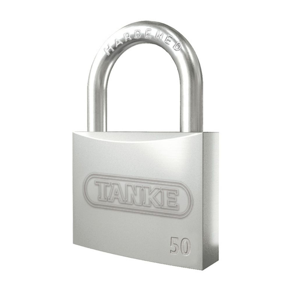 Candado Plano Niquel Satinado Alta Seg 50mm Tanke